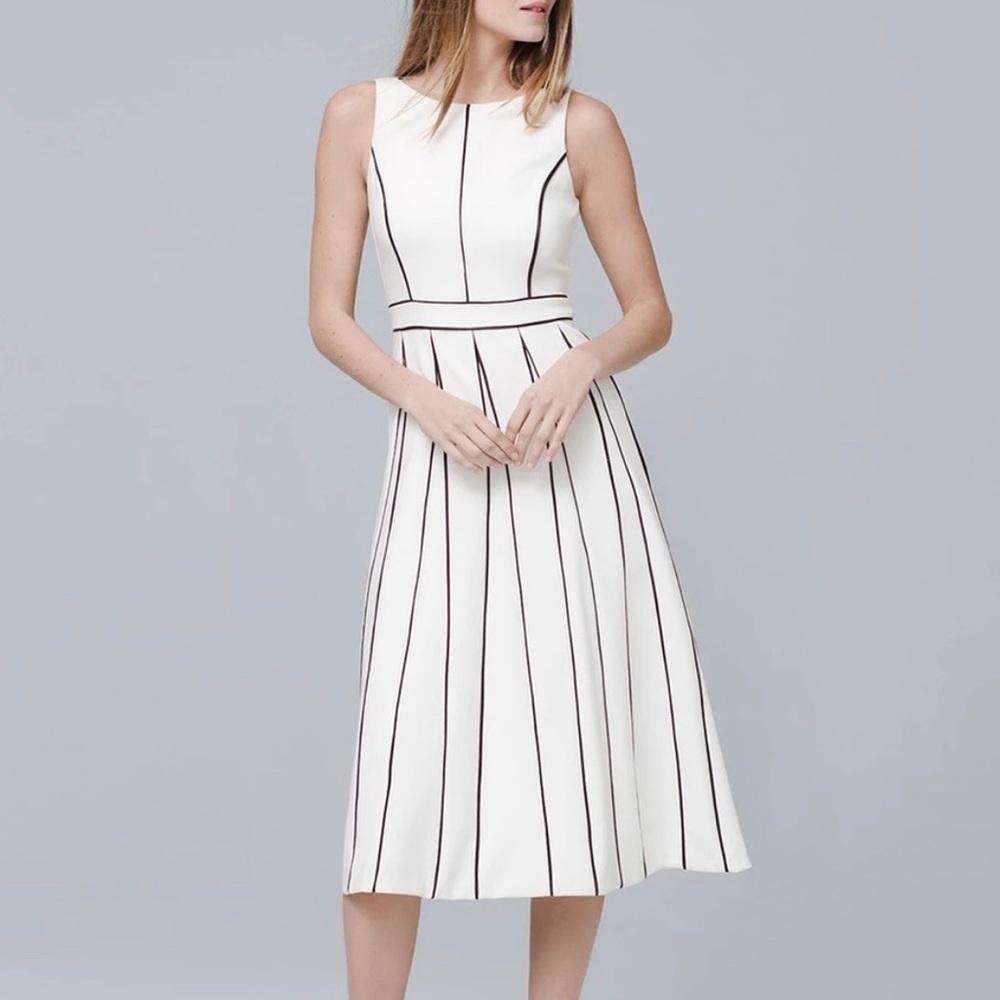 WHBM Contrast Piping Fit and Flare Dress 00